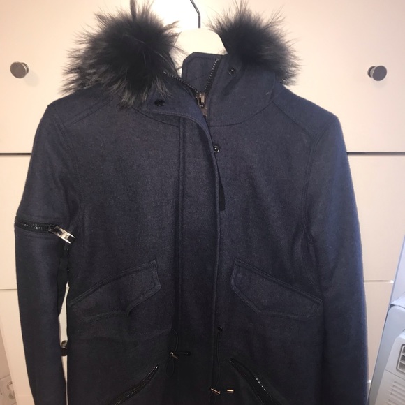 SAM. Mini Delancey fur trim coat S - Picture 2 of 8